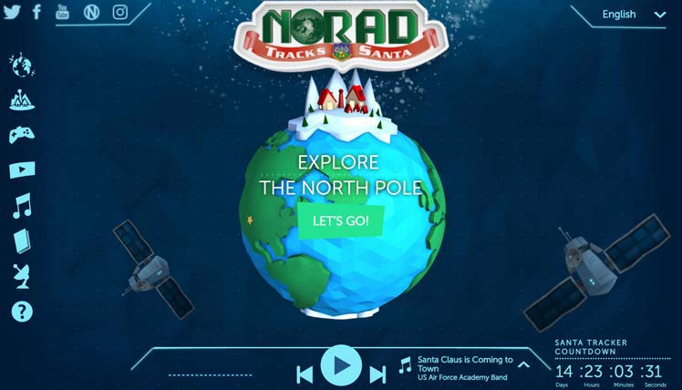 NORAD Tracks Santa responsive holiday website